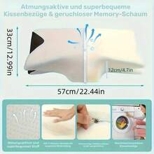 Ergonomisches Nackenkissen für Seiten-, Rücken- und Bauchschläfer - Konturierte Form, weiche und dennoch feste Unterstützung, schwarz mit weißer strukturierter "Saf"-Aufschrift, Schulterentspannung, robuste Verarbeitung, bequeme Nackenstütze | Strukturierte Nackenauflage | Weiche und dennoch haltbare Unterstützung - Schwarz - Übersicht 4