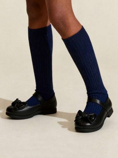 Balabala Mary Jane Flats - Cute Bow Decor Adjustable Strap Dress Shoes For Kids