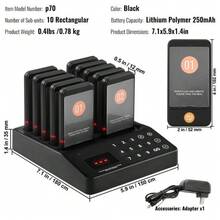 Restaurant Wireless Pager System 10 Beepers Guest Queuing Calling Control - 1 - View 8