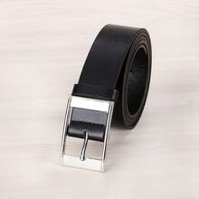 1pc Women's Black Rectangular Buckle Fashionable Plus-Sized Belt, Suitable For Daily Use, With Lengthened Strap Summer, School Fall, Autumn, Halloween - Black - View 7