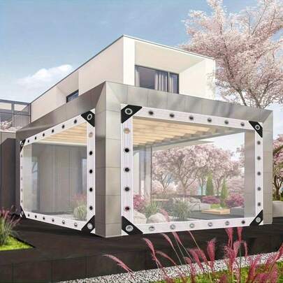 [Innovative Protection With Ease]The Design Of The Sealing Ring Makes The Waterproof Cloth Tighter And More Secure. The Courtyard Rain Shelter Is Easy To Install, And Its Transparent Material Does Not Affect The Viewing Line, Making The Outdoor Time More Pleasant!