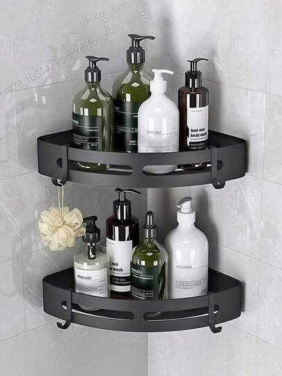 1/2 piezas Estantería de esquina para ducha, estante de almacenamiento de baño de material de PP reforzado, estante de ducha interior, soporte para champú, caja de almacenamiento de cocina y baño, cesta de ducha, estantería triangular de esquina ahorradora de espacio - Soporte para champú de baño montado en la pared, estantería de baño sin taladro, estantería de baño autoadhesiva, estantería de baño montada en la pared, estantería de esquina para ducha. Estantería de almacenamiento de gel de ducha y cosméticos - Fácil de instalar, diseño antideslizante, accesorios de baño, regalo del Día de la Madre