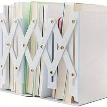 重型金属书挡，带可调节挡板和加厚底座 - 坚固的桌面/书架收纳架，适用于厚重书籍，办公室、家庭和学校使用 - 彩色 - 查看 8