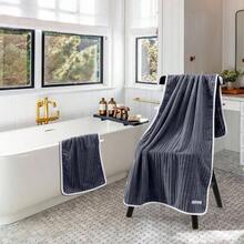 2 PCS Toallas de bao Microfibra de Suaves Coral Toallas de Microfibra para Bao Altamente Absorbentes Toalla, Juego de Toallas de bao, Playa, Piscina, Gimnasio, SPAGris Oscuro - Gris oscuro - Ver 8