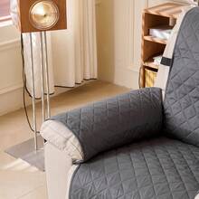 1 件装休闲椅套，宠物友好，可机洗，超声波压花沙发垫，适用于现代客厅或家庭办公室 - 深灰色 - 查看 6