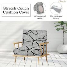 8PCS Waterproof Patio Sofa Covers With Elastic Floral Printed Stretch Outdoor Cushion Seat Covers Set Of 8 Wicker Chair Washable Replacement GreyCushions Not Included - B10XámHoa - Xem 5