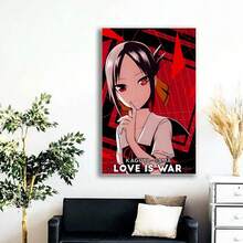 Framed Kaguya Sama: Love Is War Anime Poster - Canvas Wall Art Sweet & Endearing School Uniform Character Art With Red Geometric Patterns. Idea Gift For New Year, Thanksgiving Day, Christmas, For Room Decor, Kitchen Decor, Living Room, Halloween Decor, Bathroom Decor, Home Decor. - Đóng khung - Xem 3