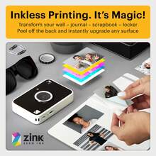 KODAK Printomatic+ Instant Print Digital Camera 10MP Portable Camera With Interactive RGB LED Status Indicator, Prints Full-Color Photos On Zink 2x3" Sticky-Backed Photo Paper - Easy & Fun - Black - View 6
