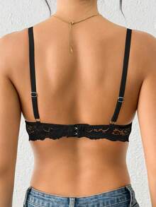 Women's Lace Padded Push Up Bra - Black - View 3