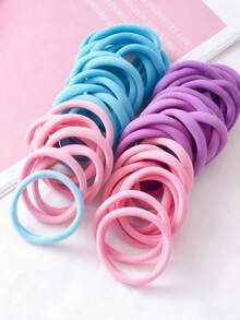50pcs Minimalist & Practical Hair Scrunchies, Daily Home Hair Accessories Suitable For Girls Back To School Season - Multicolor - View 3