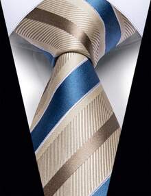 Mens Floral Tie, Elegant Luxury Necktie Wedding Formal Casual Office Tie With Clip - 9358 - 查看 4