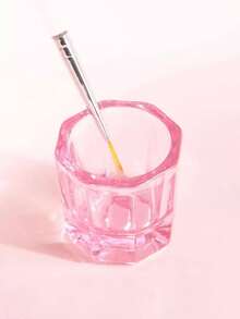 Klimonla 1pc Glass Cup, Nail Art Acrylic Powder Nail Art Cups Bowl Glassware Tools, Pink,Nail Supplies,Nail Tools,Nail Art Tools,Back To School,Nails,Nail Tools Press On Nails - 粉紅色 2 - 查看 2