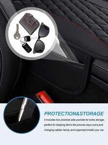 1 pieza Cubierta de consola central de coche, cubierta de reposabrazos de cuero con 2 bolsas de almacenamiento, almohadilla universal de reposabrazos de asiento de coche, accesorios interiores de coche, protector para la mayoría de los vehículos, almohadilla de reposabrazos central, almohadilla de caja de reposabrazos central, cubierta de caja de reposabrazos de cuero PU con estampado de flores de dos colores y elástica