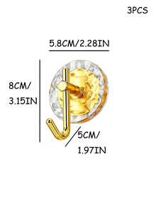 1 قطعة/3 قطع/5 قطع خطاف ذهبي/فضي، خطاف حمام، خطاف بدون ثقب، خطاف ديكوري للحمام، مناسب لمناشف، مناشف الاستحمام، كرات الاستحمام، قلائد، ساعات، يمكن استخدامه في الحمام، غرفة النوم، المكتب، غرفة المعيشة. - متعدد الألوان - مشاهدة 19