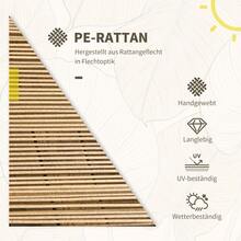 Outsunny Rattan Garden Furniture Set, 3 Pieces, Seating Group Including Coffee Table And 2 Chairs, Bistro Set With Cushions, Balcony Furniture, Sand+Dark Grey - 1 - View 4