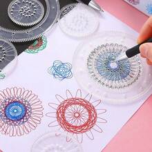 22-Piece Set, Multi-Function Ruler, Transparent Magic Template, Create Stunning Spiral Patterns, Draw Any Design You Desire, Multi-Function Geometric Drawing Ruler, Magical Drawing Kit, Ideal For Painting And Art Projects - Transparent - View 5