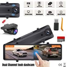 11" 4K Mirror Dash Cam With Front And Rear Dual Cameras, 32GB Memory Card Included, G-Sensor, Infrared Night Vision, Parking Assistance, Collision Detection - Car Accessories - 4K+デュアルカメラ+32GBカードPay - View 1