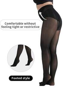 1pc Plus Size Maternity Pantyhose With Horse Oil, Ultra-Thin Shiny Sexy Summer Style, Anti-Snag Anti-Slip Crotch, Minimalist Solid Color Elastic Leggings - Multicolor - View 2