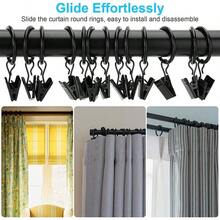 30 Pack Shower Curtain Rings Drapery Curtain Clips Strong Metal Decorative Drapery Window Curtain Ring With Cli...