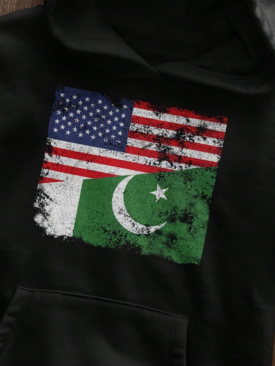 Pakistan USA Flag Hoodie,Autumn/Winter Hoodie Autumn Set - 款式9 - 查看 1