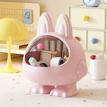 1pc Cute Rabbit Ear Shaped Storage Bucket, Desk Organizer Box, Cartoon Decor Storage Container - Multicolor - View 6