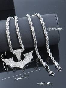 1 mặt dây chuyền hình động vật bằng hợp kim đính đá toàn bộ kèm vòng cổ xích bện 22 inch, phụ kiện Hip Hop thời trang dành cho cả nam và nữ - mặt dây chuyền động vật - Xem 38