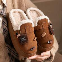 女士厚底保暖拖鞋，时尚户外穿着，防滑，毛绒内里，冬季、春夏皆宜，伴娘礼物，房间、卧室装饰，沙滩、旅行，男女皆宜，度假必备 - 彩色 - 查看 2