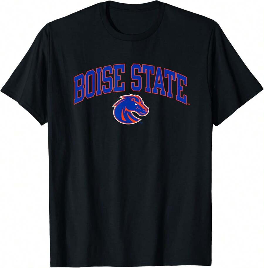 Boise State Broncos Arched Logo Officially Licensed T-Shirt - màu đen - Xem 1