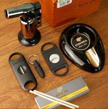 Portable Double Blade Cigar Cutter With Dual Stainless Steel Blades | 1-Piece Professional Cigar Cutting Tool Set | Precision Guillotine Cutter For Perfect Cuts | Compact Cigar Accessory & Gift Option - Black - View 6