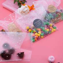Bolsas para Galletas Bolsas Transparentes de Celofán 200 Unidades Bolsas Autoadhesivas para Galletas Bolsas de Celofán para Tratar Bolsas de Plástico para Pastelería de Lunares Blancos Autoadhesivas para Pastelería Bolsas de Regalo para Fiestas para Regalo de Panadería Galletas Dulces Jabón de Chocolate ( 4 * 6 pulgadas) - 200 - Ver 12