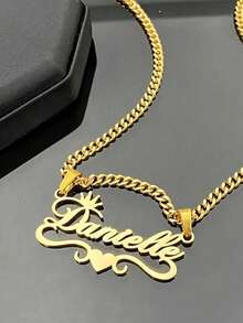 قلادة اسم مخصصة من الفولاذ المقاوم للصدأ بطلاء ذهبي أنيق - 5 خيارات للخط للتخصيص، مناسبة لعيد الأم، عيد الحب، أعياد الميلاد، حفلات الزفاف وحفلات التخرج - هدية فريدة للسيدات، رومانسية رقيقة، أسود، فضي، ذهبي، أنيق، ملون، عتيق، بسيط، متنوع الجنس، كاجوال، جميل، مخصص، فريد، هدايا مثالية له - النمط 3 - مشاهدة 7
