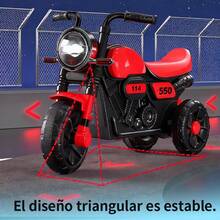 Moto de Deslizamiento para Niños – Luces y Música Asombrosas, Diseño Simulado, Estable con 3 Ruedas, Ideal para Regalo - Rojo - Ver 6