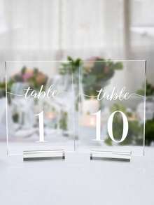 1/3/5/9/10pcs Acrylic Signing Table Seat Card Arrangement Touming Card Slot Base Postcard Wedding Card Holder Table Number Plate Holder, Clear Acrylic Card Slot Base Postcard Card Holder Wedding Card Table Number Plate Table Card Display Holder.Secret Santa Gifts For Women.Valentine's Day Gift.Christmas Gift - Multicolor - View 8