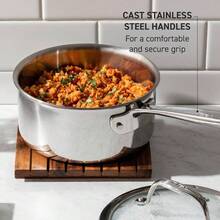 Pro Tri - Ply Stainless Steel Large Dutch Oven Pot With Lid, 6 Quart Induction Po Oven  500F, Lid 350F, Fast Even Hea Professional Quality Durability, Silver