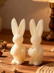 1pc Rabbit Shaped Silicone Candle Mold, Rabbit And Egg Shaped Candle Mold, Suitable For Home Decor, Room Decor, Wedding Decor, Tabletop Decor, Handmade Scented Candle Mold, Soap Mold, DIY Epoxy Resin Plaster Mold, Gift For Women, Easter Gift, Gift For Best Friend, DIY Gift - Rabbit - View 2