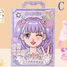 1pc Princess Makeup Coloring Set, Cartoon Dress-Up Stickers, Includes Drawing Pad And Sticker Sheets, DIY Creative Gift - Multicolor - View 5