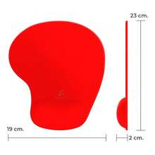 Mousepad Tapete Ergonómico Soporte Mano Gel Antideslizante, almohadilla ergonómica para computadora, soporte muñeca escritorio, tapete antideslizante computadora, accesorio oficina, tecnología cómoda para trabajo - Rojo - Ver 3