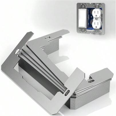 Uvbws20 Pack Outlet Spacer, Flush Fit Device Leveling Plates Wall Plate Spacer, Metal Outlets Spacers Extender Shims Wall Outlet Repair/Electrical Box/Switch