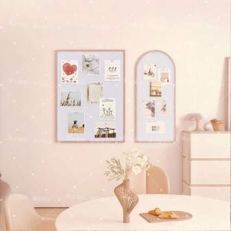 1 pieza Marco de fotos plegable de fieltro, adecuado para decoración del hogar, tablón de anuncios de oficina, tablero de fotos estilo francés, marco colgante de pared 3D, decoración de pared autoadhesiva y no dañina, se puede usar en dormitorio, estudio, entrada, para fotos de mascotas DIY, fotos de viaje, tablero de notas, retratos personales, carteles de celebridades, excluyendo chinchetas y postales