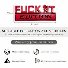 IT Edition Car Decals, Personalized 3D Metal Badges Trunk Tailgate Fenders, Universal Decorative Emblems Motorcycle, Rear, Luggage, Car Accessories Red Black - Đỏ và Đen - Xem 2