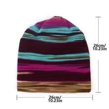 1pc Striped Beanie - Unisex Multifunctional Casual Knit Cap, Suitable For Outdoor Activities And Travel - Washable - Multicolor - View 8