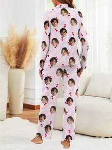 Printstory Custom Women's Pajama Set, Can Print Any Design, Personalized And Unique Gift, Perfect For Family, Friends, And Holiday Parties - White - View 2