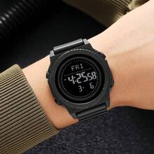 SKMEI 2626 Men's Compass Watch LED Display Pedometer Stop Watch Water Resistant Digital Sport Watch With 3 Alarms - one-size - View 10