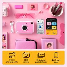 KODAK Printomatic+ Instant Print Digital Camera 10MP Portable Camera With Interactive RGB LED Status Indicator, Prints Full-Color Photos On Zink 2x3" Sticky-Backed Photo Paper - Easy & Fun - Pink - View 4