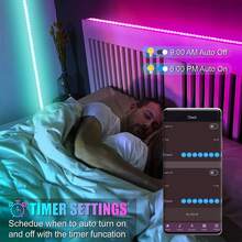HBOWMDJIA 3ft-100ft Led Strip Lights With Music Sync Color Change, With App And 44 Key Remote Control, Timing Settings, Brightness Adjustment, Easy To Install, Led Lights Suitable For Bedroom, Room, Living Room, Home Decor, Halloween Party Party Atmosphere Decoration, Christmas Decor - Ánh sáng nhiều màu - Xem 4