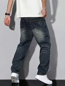 Men'S All-Season Slim Fit Jeans-Vintage Washed Trousers With 3D Tailoring, Figure-Flattering Design, Business Casual Style, All-Season Comfort, Classic Wash&Minimalist,Durable Everyday Pants For Office.Christmas Gifts For My Husband & Father Vaqueros Para Hombre - (32L) Vintage Blue High-Waisted Fit - 查看 4