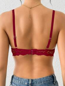 Women's Lace Padded Push Up Bra - Red - View 2