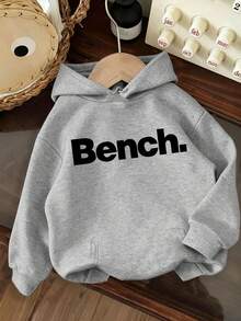 BENCH 女款寬鬆休閒連帽衛衣，圖案設計，返校季秋冬款 - 灰色 - 查看 3