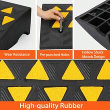 Rubber Threshold Ramp, Heavy Duty Threshold Ramps, Rubber Driveway Ramps With Cable Cover, Car Driveway Curb Ramp For Wheelchairs Cars Vehicles Loading Dock Garage Sidewalk