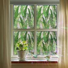 Window Privacy Film Tropical Static Cling Window, Tropical Parrots And Leaves 16.92 InchX39.37 Inch - Banana Leaves + 16.92"X39.37"/43X100CM - View 4